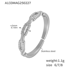 Interlocking-Detail Adjustable Open Rings