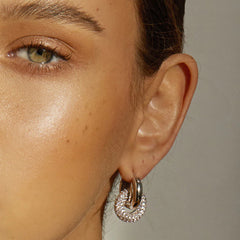 Daphne Vintage-Inspired Pavé Hoop Earrings