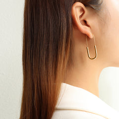 18K Gold-Plated Elongated Paperclip Earrings