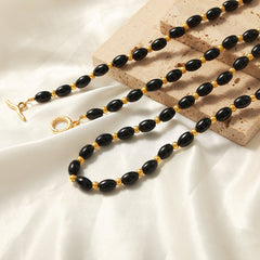 Black Agate Toggle Necklace