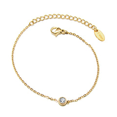 Gold-Tone Single Sparkling Accent Bracelet