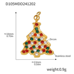 Cubic Zirconia Christmas Charm Pendant