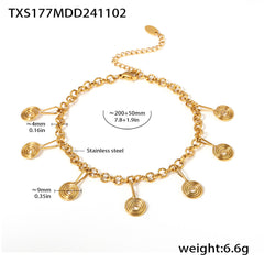 Ribbed Disc Necklace, Anklet or Earrings