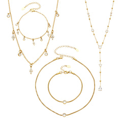 18K Gold-Plated Cubic Zirconia Charm Jewelry