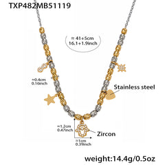 Two-Tone Charm Necklace & Bracelet