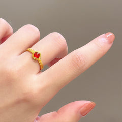 Nicolette Vintage-Inspired Ruby-Tone Adjustable Ring