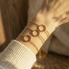 18K Gold-Plated Circle Link Bracelet