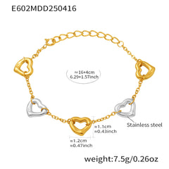 18K Gold-Plated Open Heart Link Bracelet