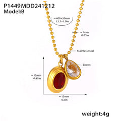 18K Gold-Plated Cubic Zirconia Drop Charm Necklace