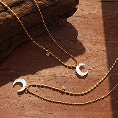 Shell Crescent Pendant Necklace