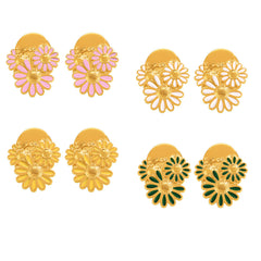 Enamel Daisy Stud Earrings