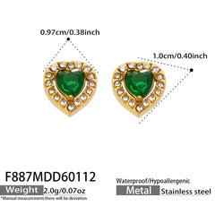 Cubic Zirconia or Green Glass Pendant Jewelry