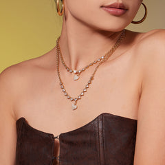 18K Gold-Plated Heart Cubic Zirconia Necklace