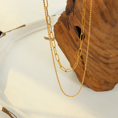 18K Gold-Plated Double-Layer Chain Necklace