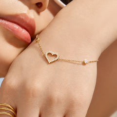 18K Gold-Plated Cubic Zirconia Heart and Drop Jewelry