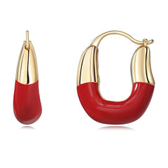 Marielle Vintage-Inspired Enamel Oval Stud Earrings