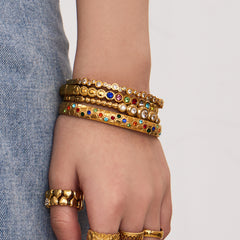 Cubic Zirconia Geometric Clasp Bangle Designs