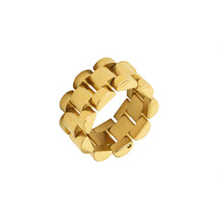 Gold-Tone & Silver-Tone Sculptural Link Ring