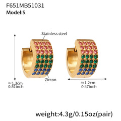 18K Gold-Plated Multi-Row Cubic Zirconia Hoops