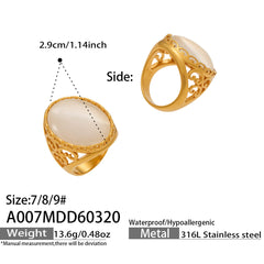 Cat-Eye-Look Sculptural Statement Rings