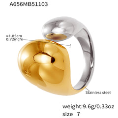 18K Gold-Plated Enamel Sculptural Ring Designs
