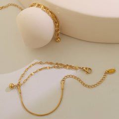 Gold-Tone Layered Bead Chain Bracelet
