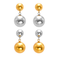 18K Gold-Plated Rounded Ball Drop Earrings