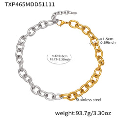 18K Gold-Plated Rounded-Link Necklace & Bracelet