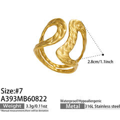 18K Gold-Plated Sculptural Open Ring Collection