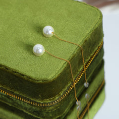 Shell-Pearl-Look Threader Earrings