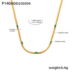 Toggle Chain and Square Cubic Zirconia Necklaces