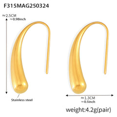 18K Gold-Plated Teardrop Hook Earrings