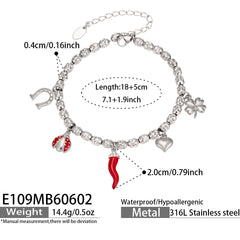Cubic Zirconia Floral Charm Bracelet