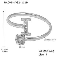Silver-Tone Initial Necklace, Earrings, Bracelet & Ring