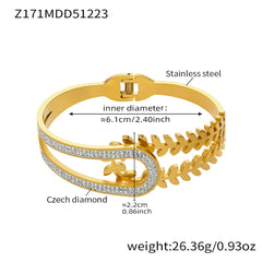 18K Gold-Plated Geometric Bangle Bracelet