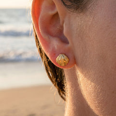 Textured Shell Stud Earrings