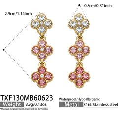 Cubic Zirconia Clover Ring, Bracelet, Earrings & Necklace