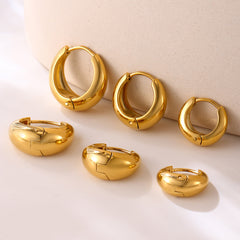 Polished Rounded Huggie Earrings
