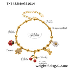 Enamel Cherry or Chili Necklace, Bracelet, Anklet or Ring