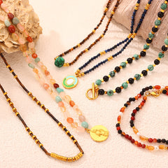 Agate and Tiger Eye Beaded Necklace Designs