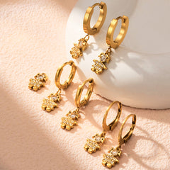 18K Gold-Plated Cubic Zirconia Doll Charm Earrings