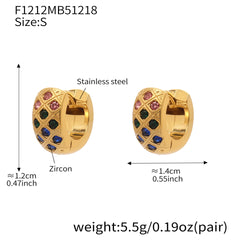 18K Gold-Plated Color Cubic Zirconia Hoop Designs