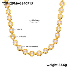 Color Cubic Zirconia Necklace and Bracelet