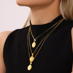 18K Gold-Plated Religious Medallion Necklace