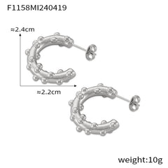 Gold-Tone Textured Geometric Hoop Designs