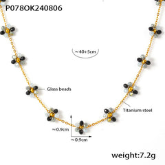 Glass Bead Flower Necklace, Bracelet & Anklet