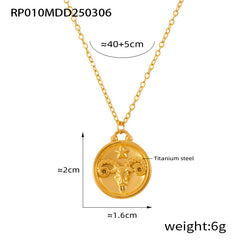 Zodiac Coin Pendant Necklace