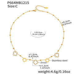18K Gold-Plated Clover Cubic Zirconia Lariat Necklace