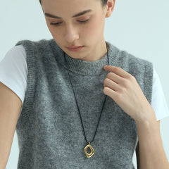 Camille Vintage-Inspired Geometric Pendant Necklace