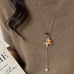Daphne Vintage-Inspired Horse Pendant Necklace